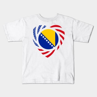 Bosnian American Multinational Patriot Flag Series (Heart) Kids T-Shirt